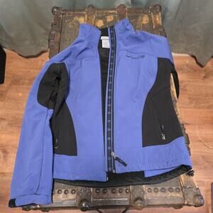 Free Country FULL ZIP fleece Lined Jacket Woman's Medium Purple and Black